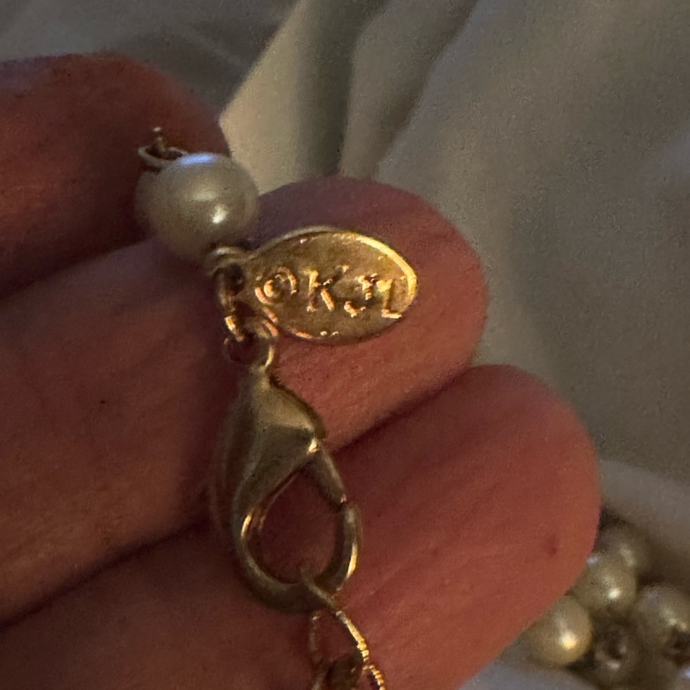 Kenneth Jay Lane Kjl Pearl Teardrop Pendant Gold … - image 4